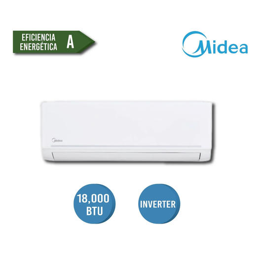 AIRE ACONDICIONADO 18,000 BTU INVERTER (SEER 21.8) – MIDEA